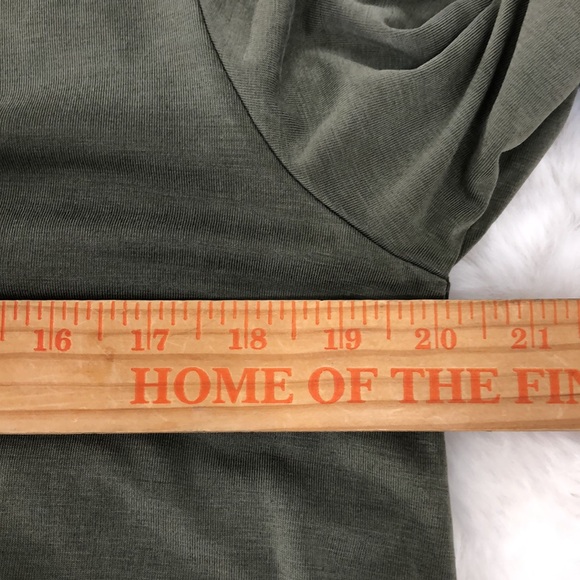 Gyft Tie Front Modal Blouse Army Green Size Medium - Picture 8 of 8